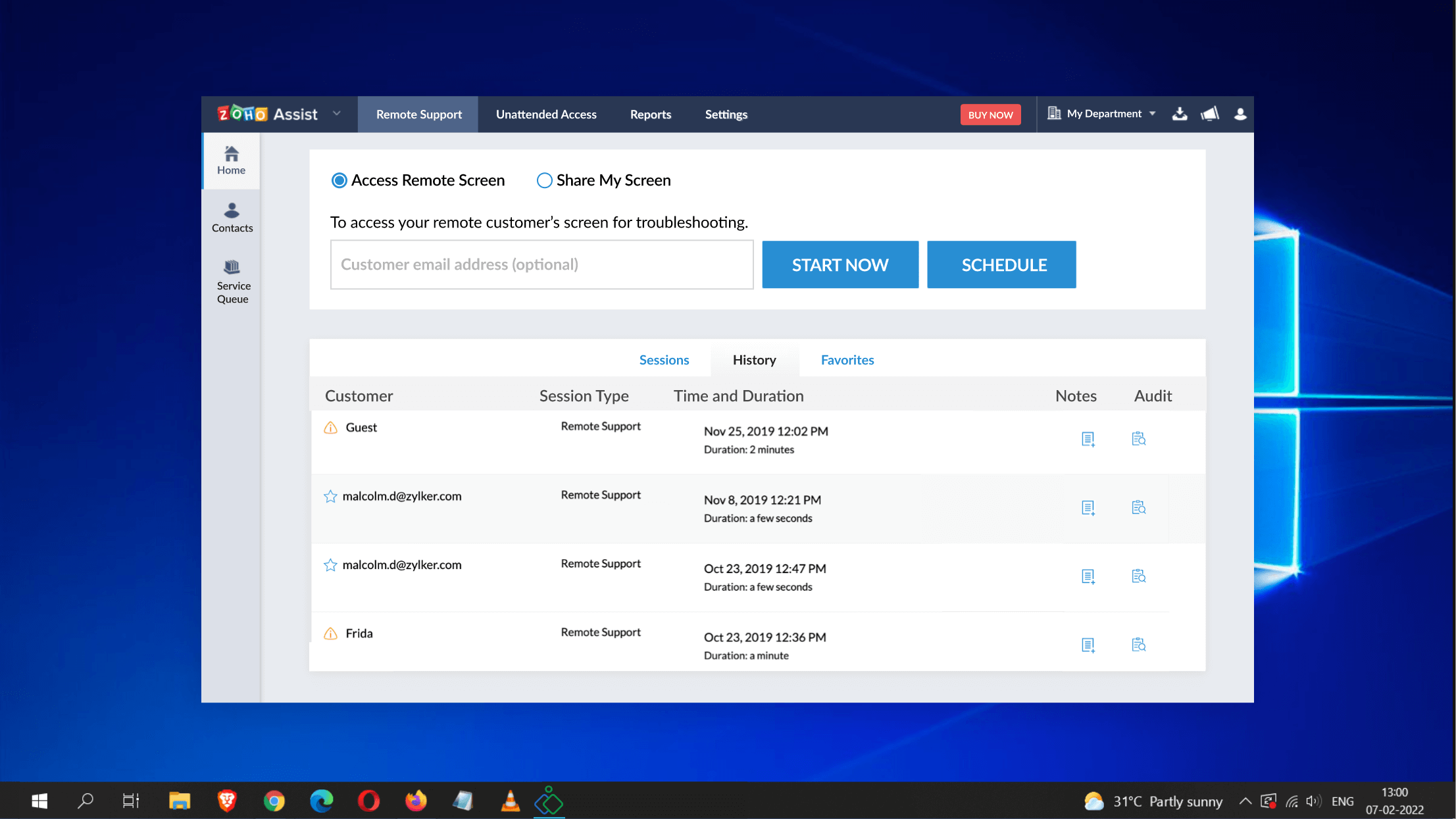 适用于 Windows 的免费远程协助 - Zoho Assist