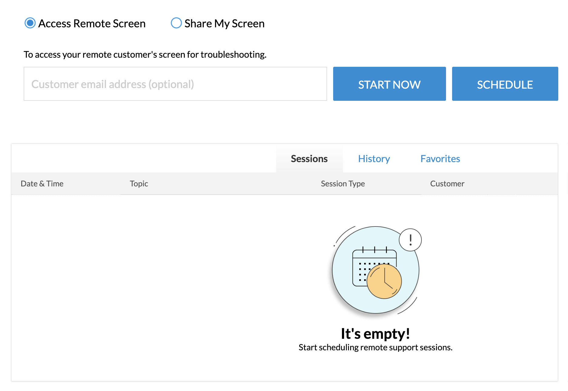 user interface Intuitive remote support interface for fast, efficient troubleshooting.