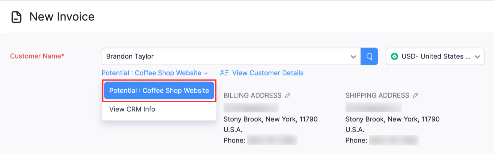 点击联系人姓名下方的潜在客户