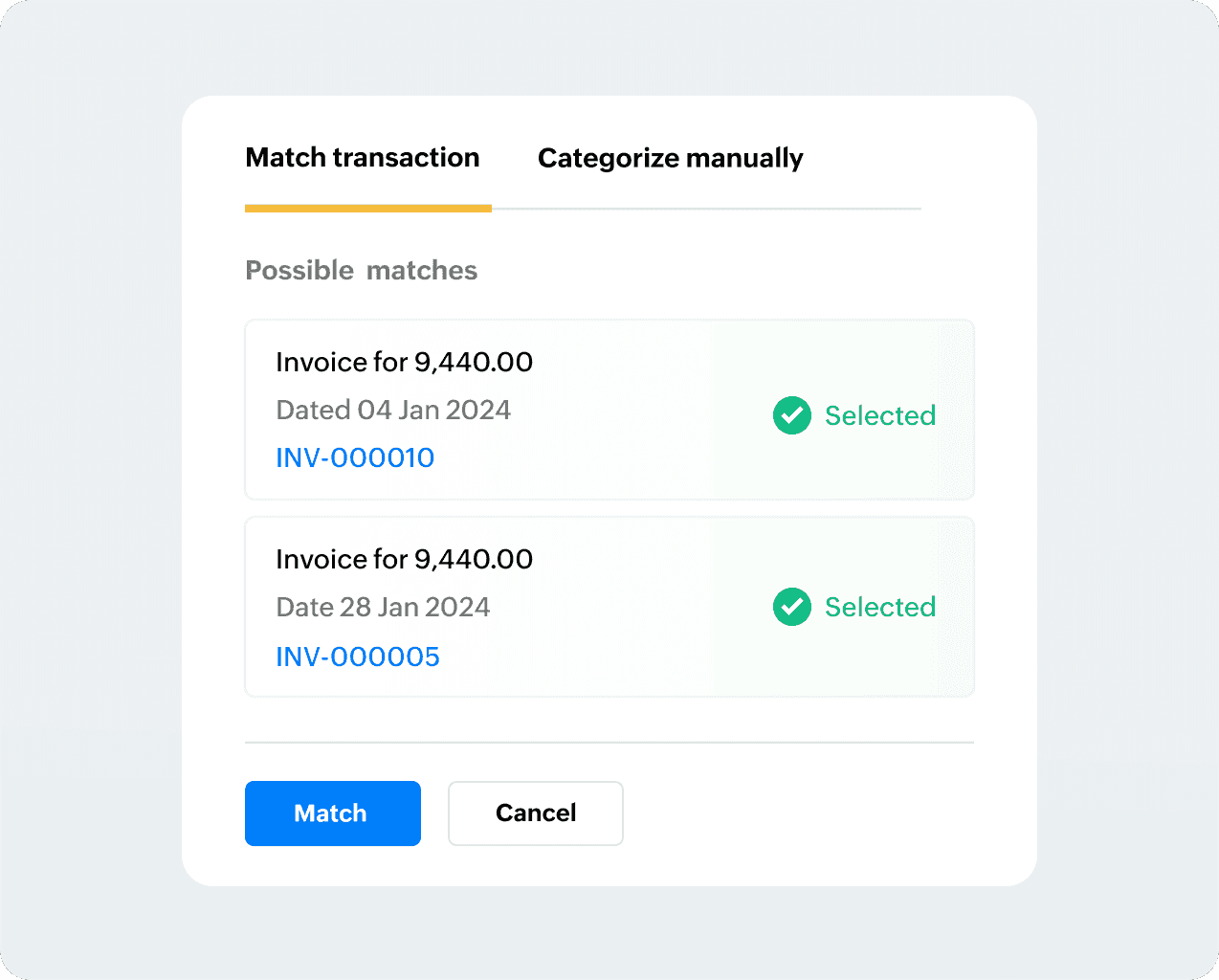 Zoho Books进销存系统银行对账