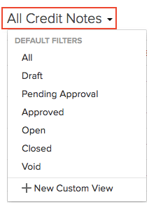 筛选贷项通知单