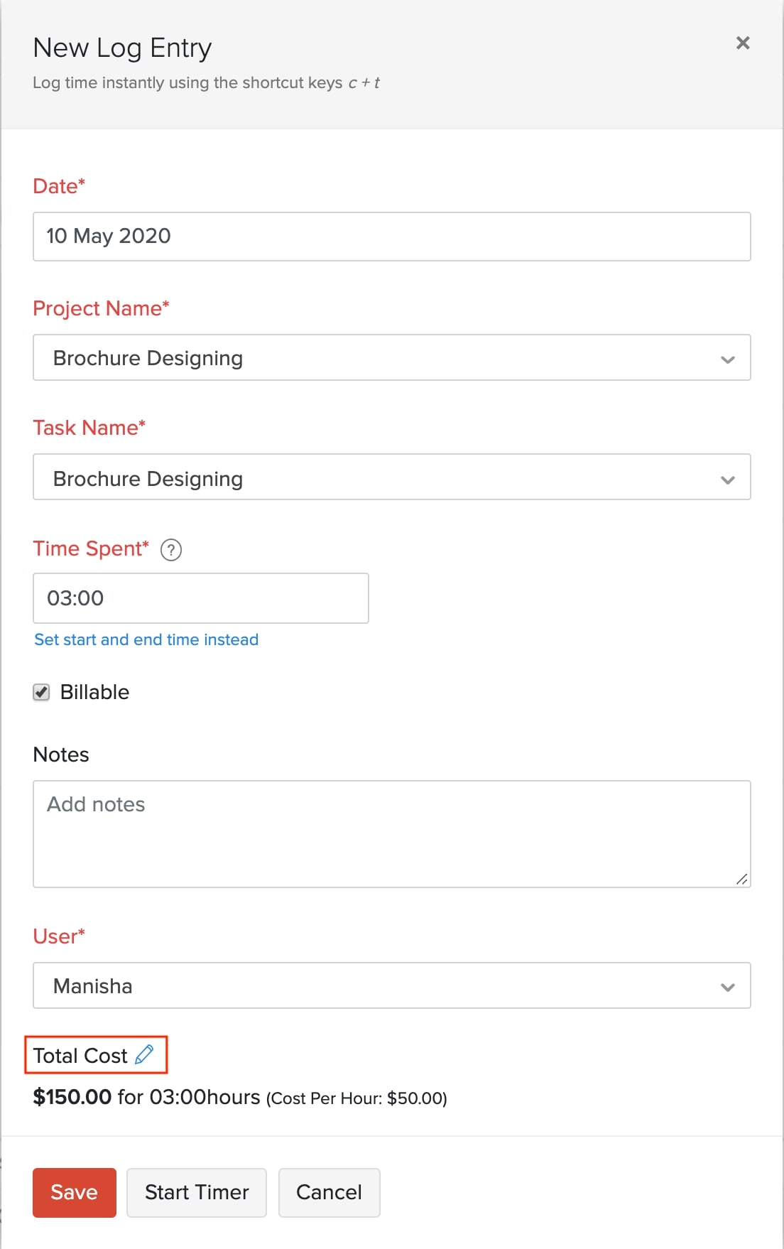 编辑每小时成本日志时间