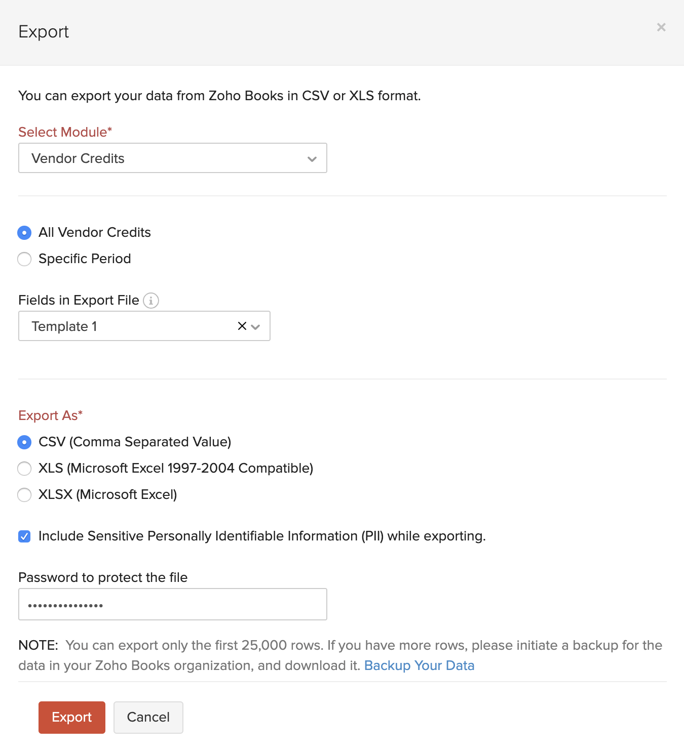 导出供应商信用