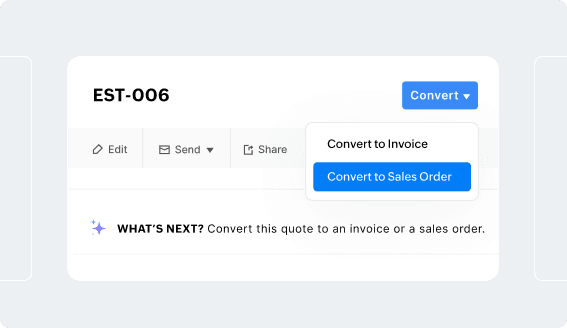 从报价单转换到发票-Zoho Books进销存系统