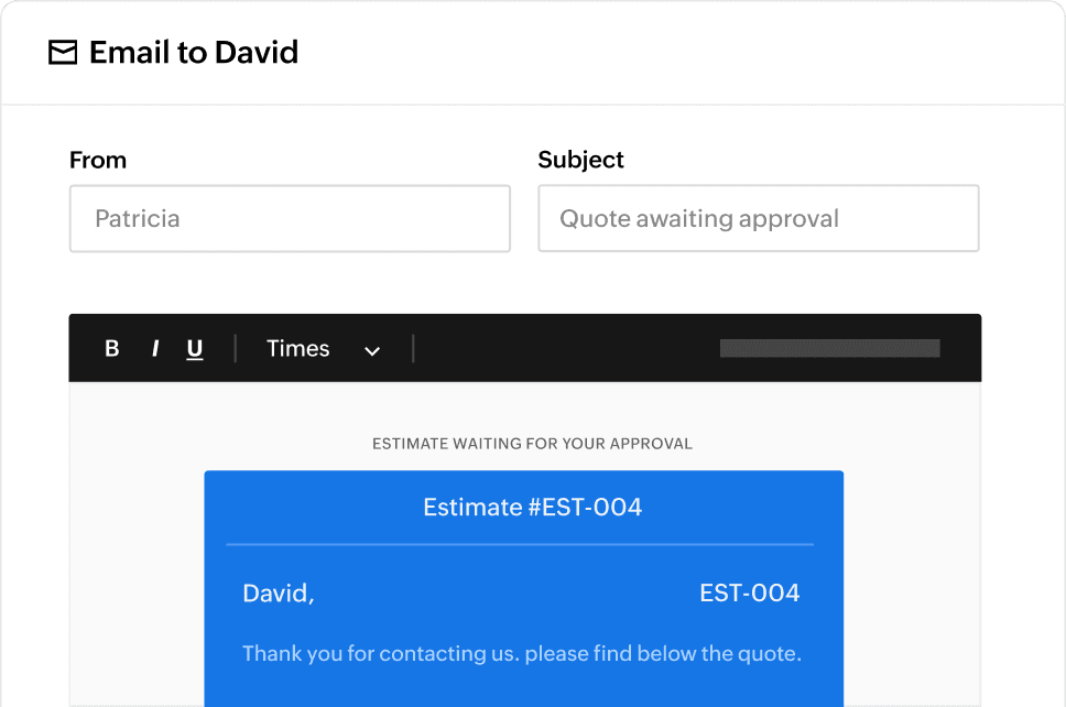 及时发送报价单-Zoho Books进销存系统