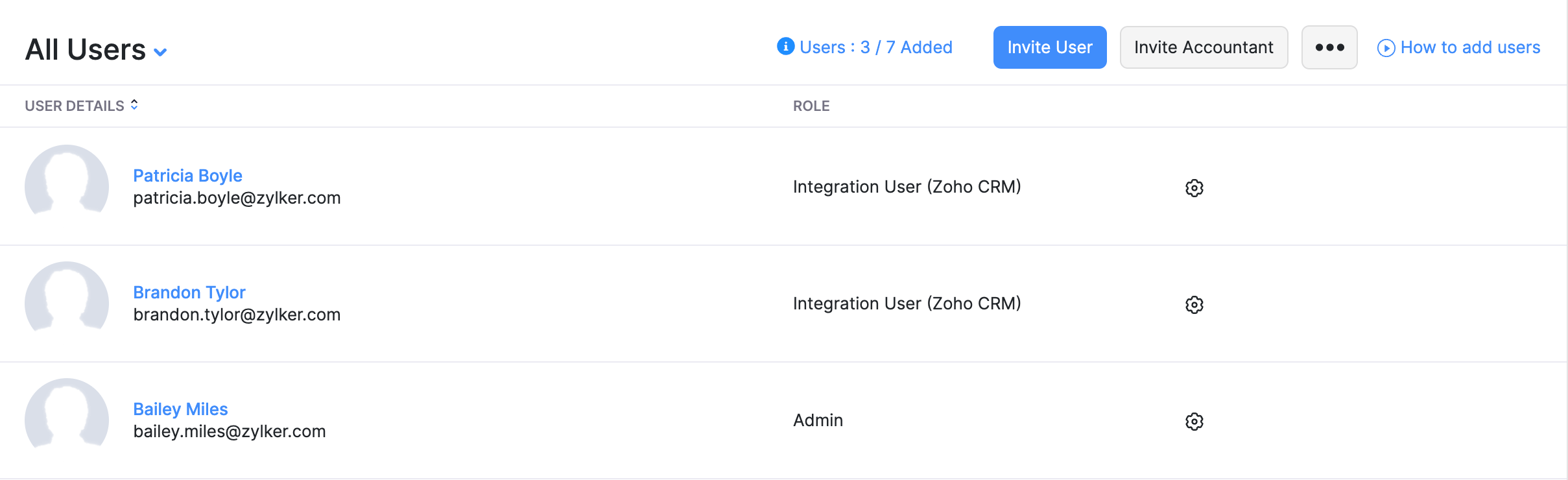 角色为集成用户(Zoho CRM)的用户