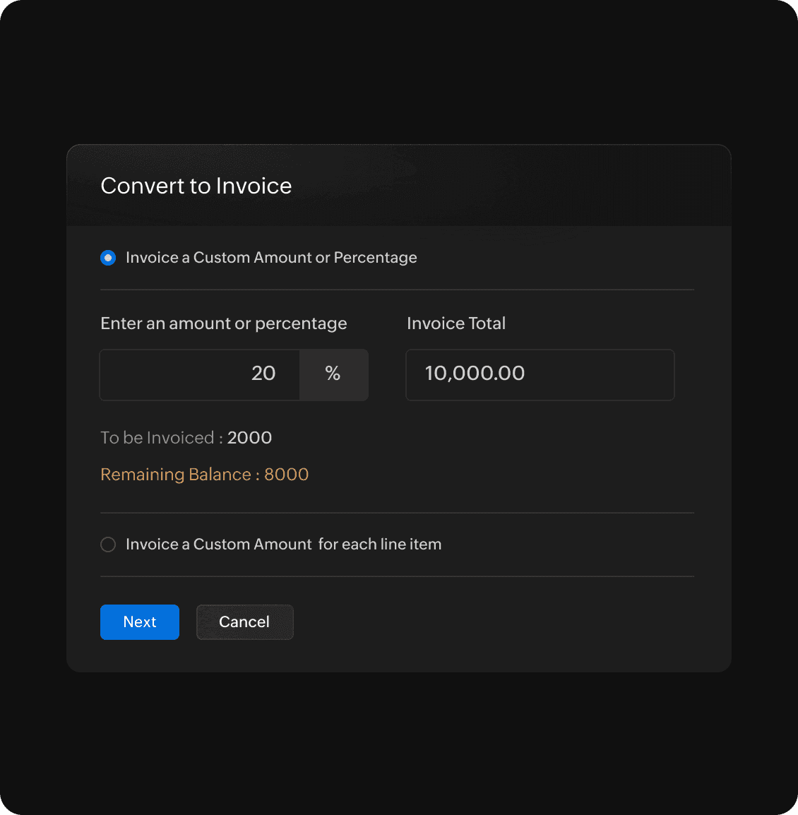 进度账单-Zoho Books进销存