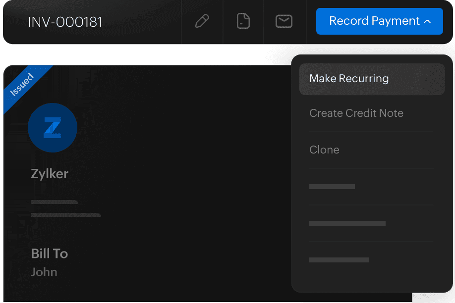 定期Invoice发票-Zoho Books进销存