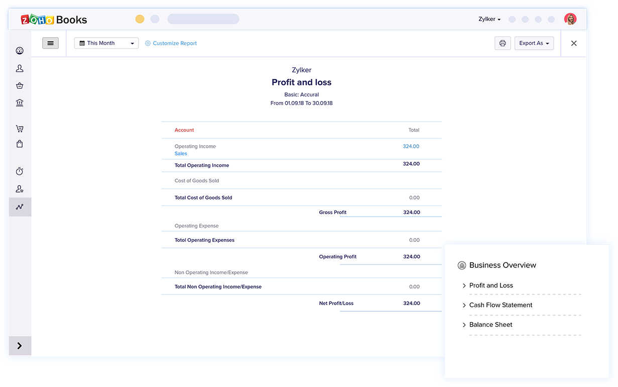  Business Reports - Financial Reporting | Zoho Books 