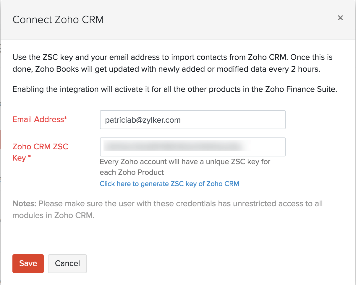 Zoho CRM ZSC 密钥