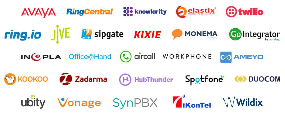 Zoho CRM与50多个电话服务提供商集成