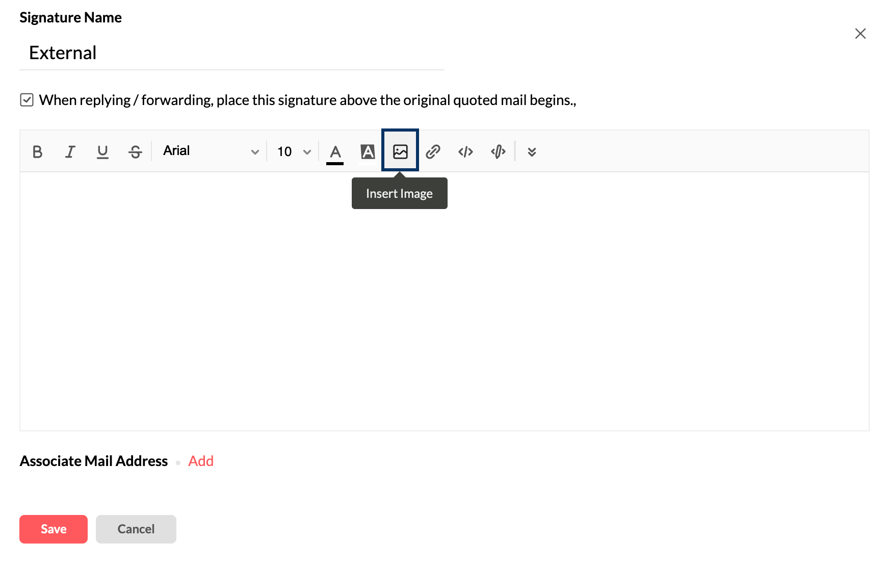 将图片插入到您的电子邮件签名