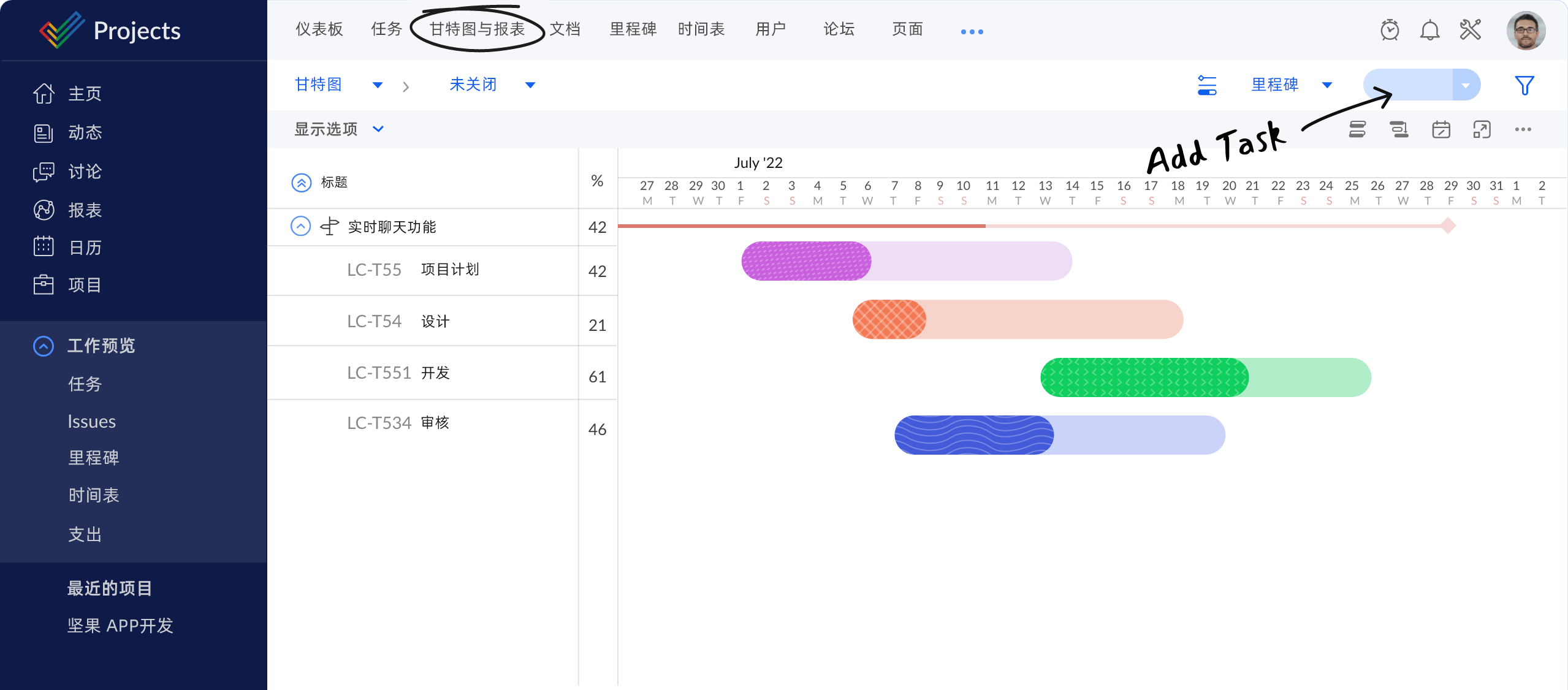 项目管理 全局型甘特图