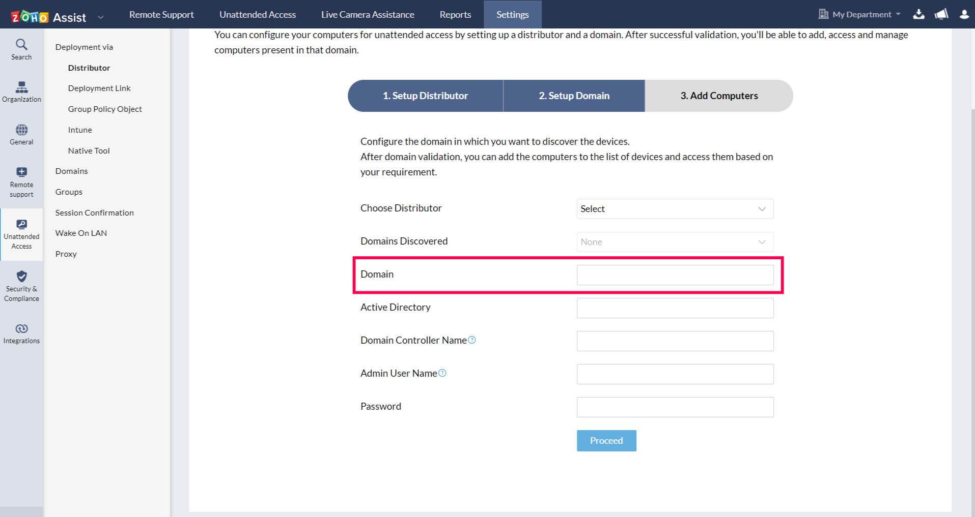 在“域”下输入域的名称