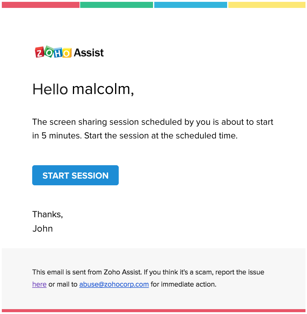 通过邮件开始会话