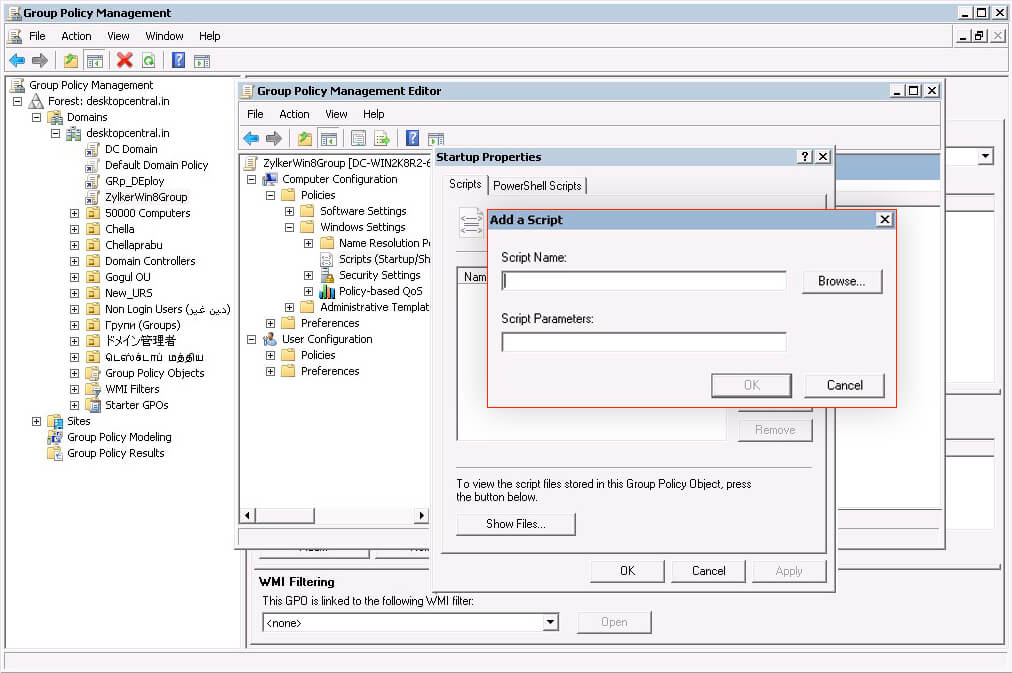 单击脚本选项卡中的“添加”以输入脚本名称和脚本参数。