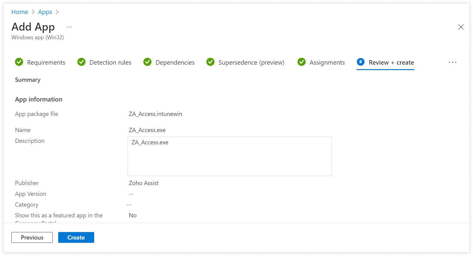 在“查看 + 创建”部分中单击“创建”。