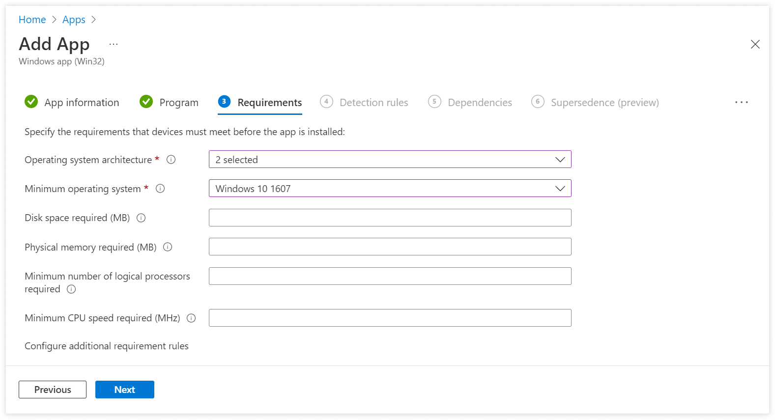 在安装应用之前，设备必须满足的各种要求的“要求”部分。