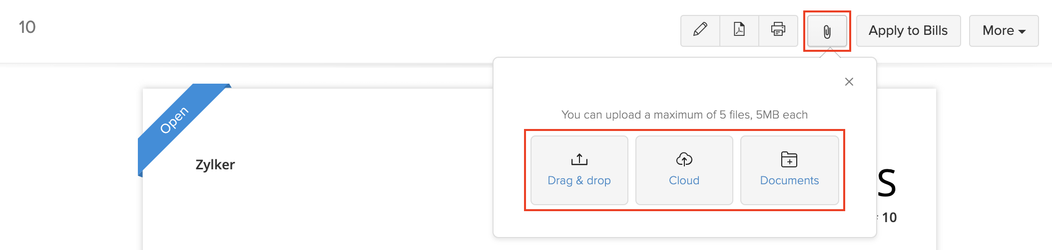 附加文件到供应商信用