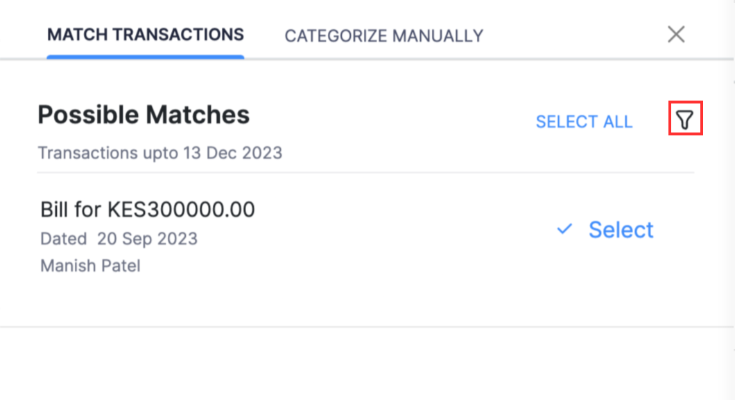 点击过滤器图标