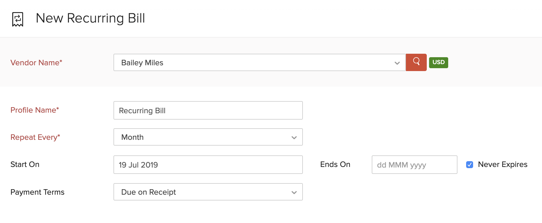 使账单定期重复