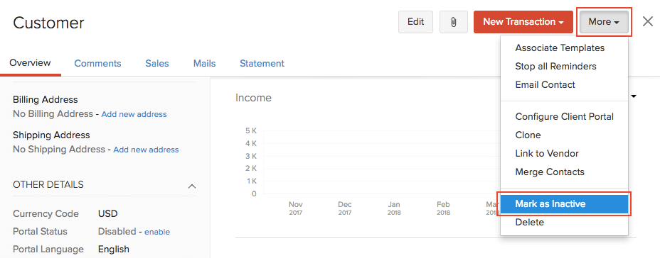 将客户/供应商标记为不活动