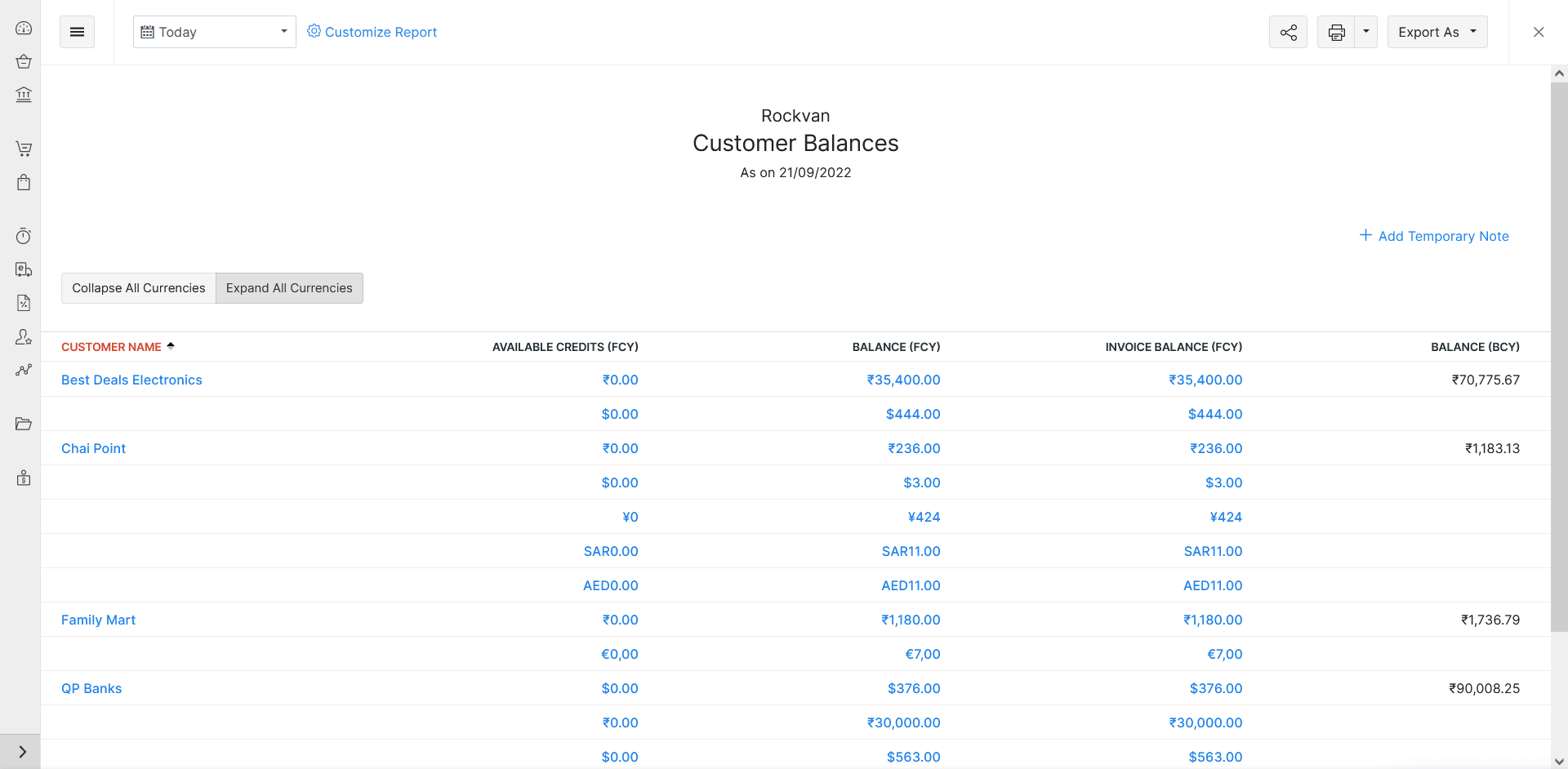 支持多货币的报告的变化