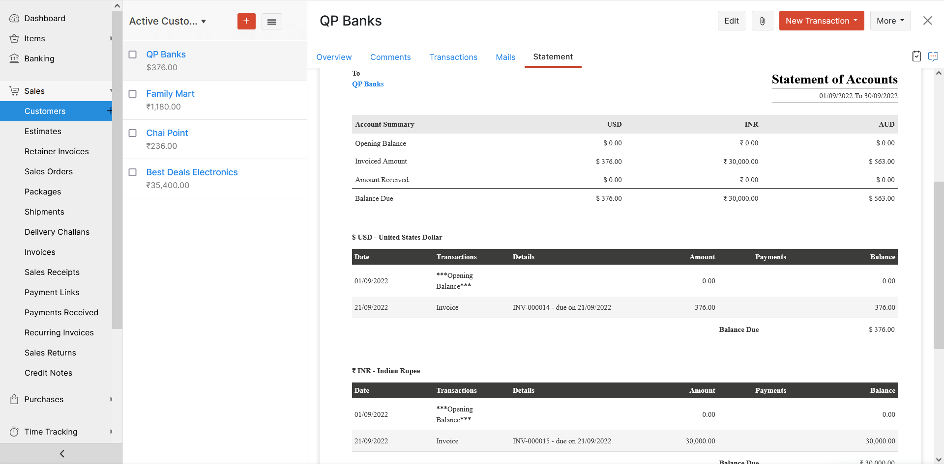启用多货币后客户和供应商报表的变化