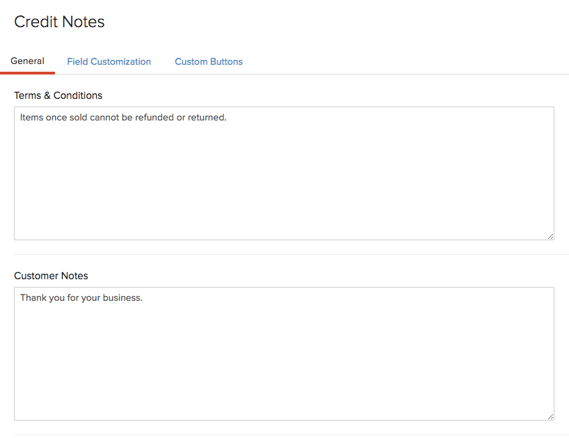 贷项通知单偏好设置