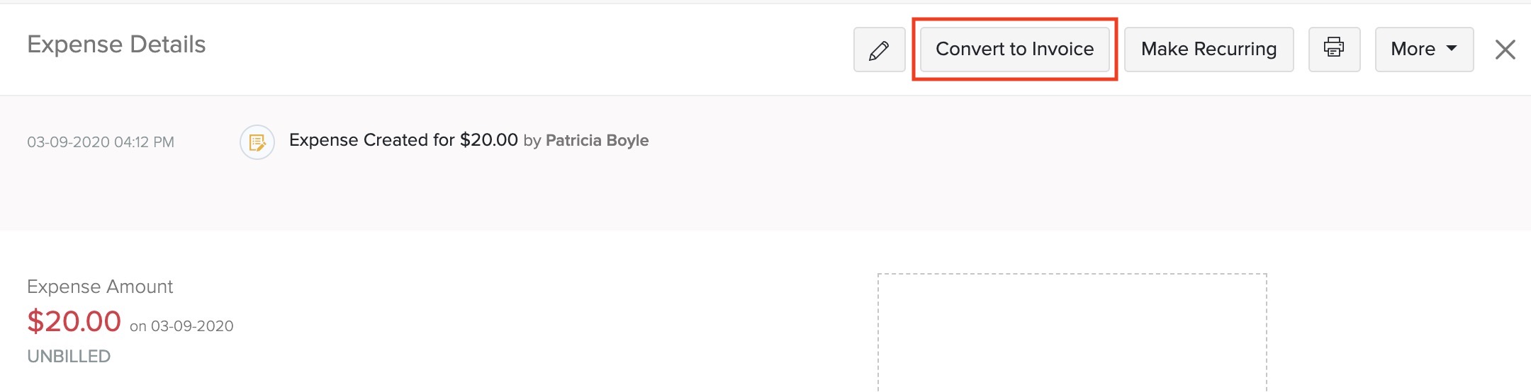 将费用转换为发票