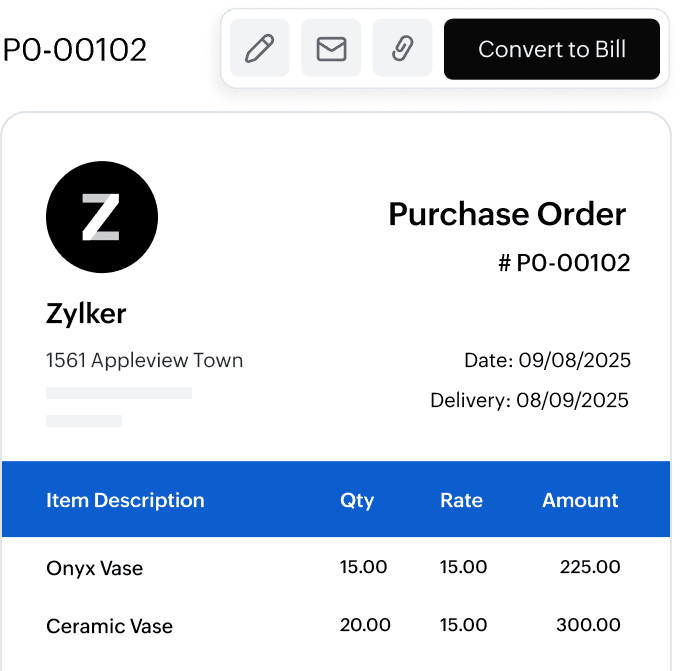 采购订单管理-Zoho进销存系统