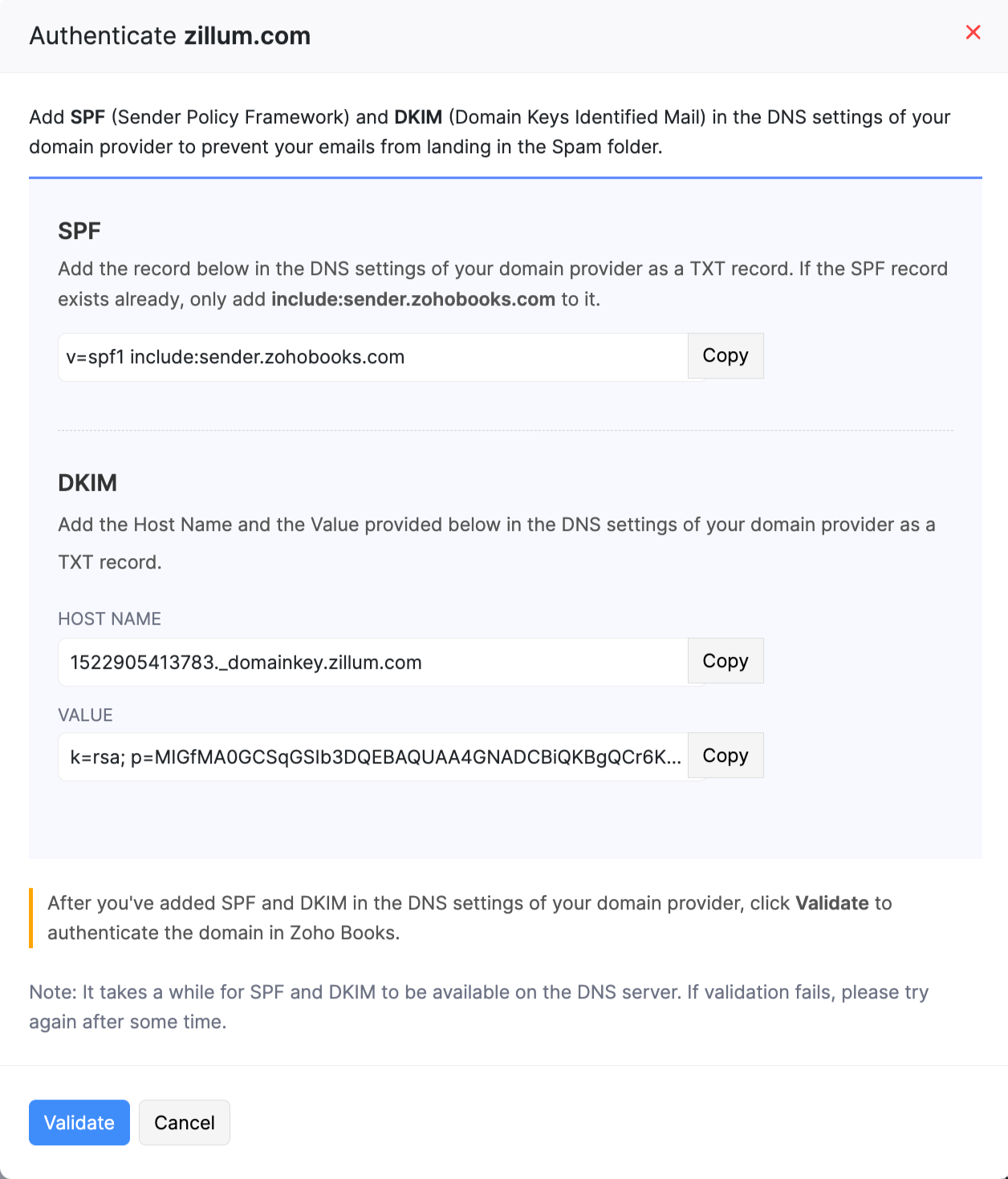 添加SPF和DKIM记录