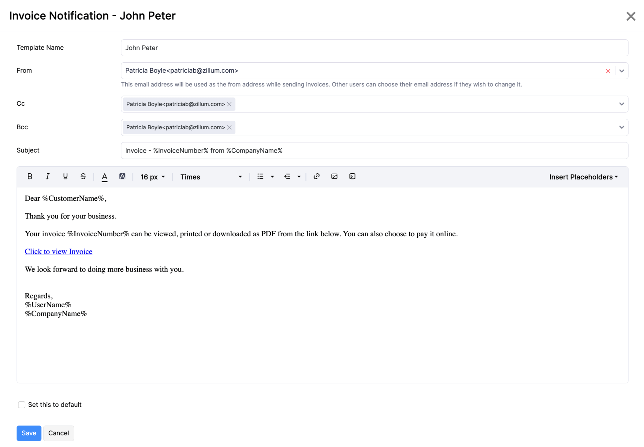 自定义电子邮件模板