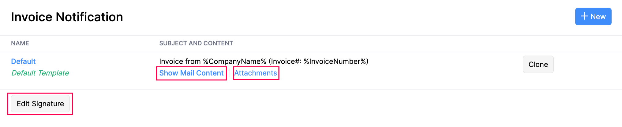在电子邮件模板上编辑签名