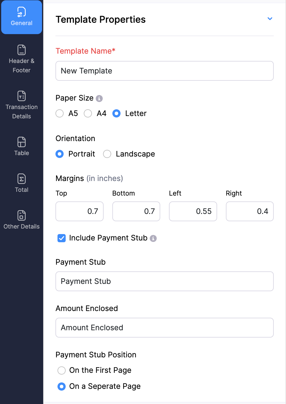 通用标签页 - 模板属性