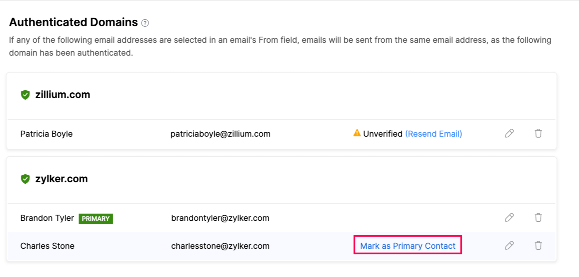 标记主要联系人