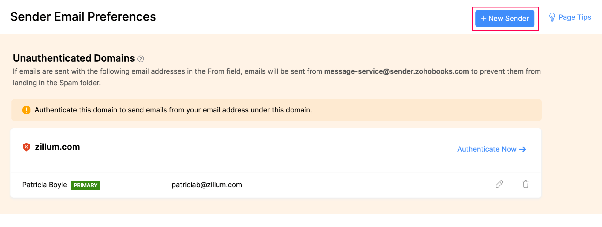 添加新的电子邮件发件人
