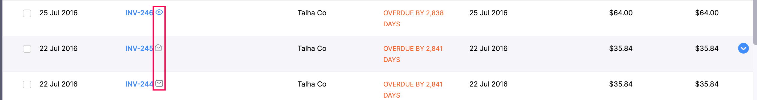 在列表视图中跟踪邮件