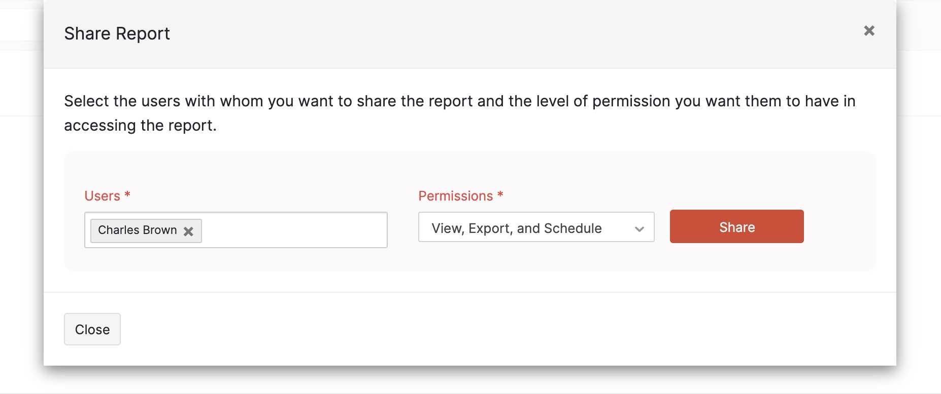 编辑角色的报告权限