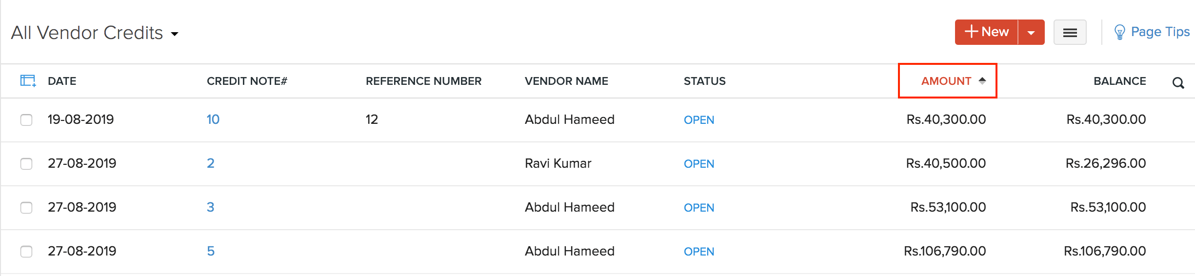 排序供应商信用