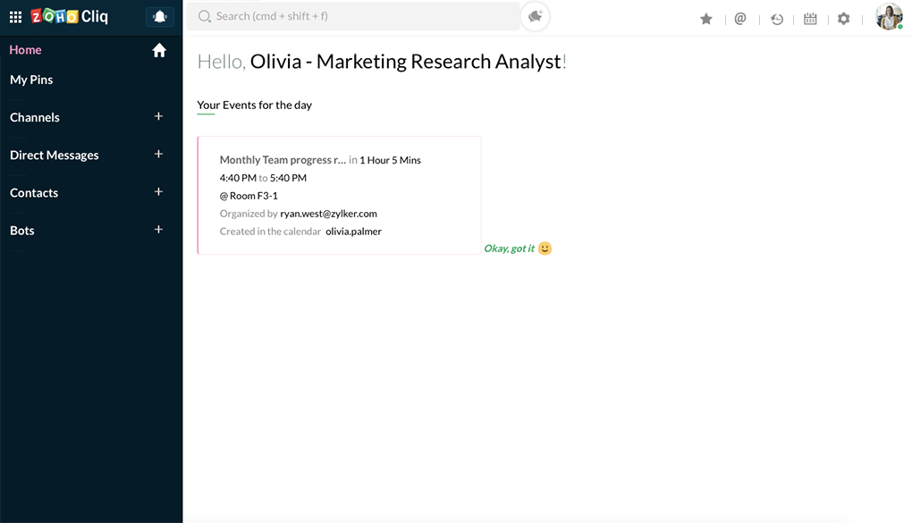 活动当天主页上的活动通知