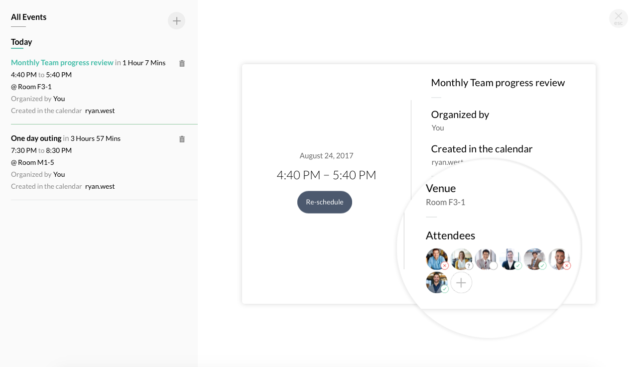 点击活动名称以查看参与者详情。
