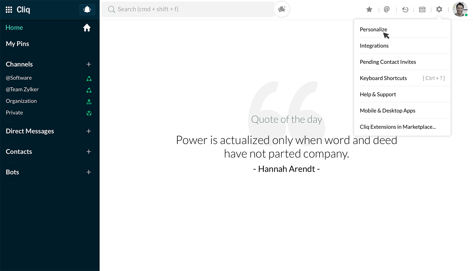  在“设置”下，选择“个性化”，并在随后显示的屏幕中启用相应设置。