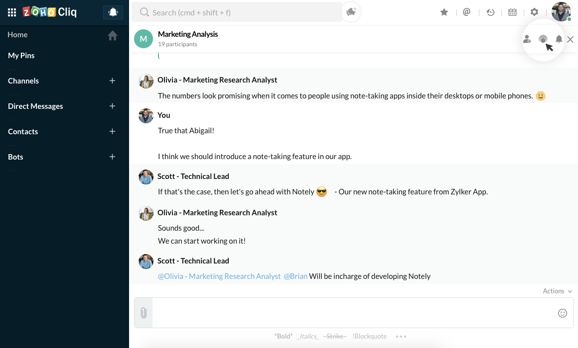 点击群组聊天或频道中的 PrimeTime 图标。