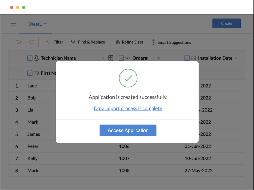 点击创建，你就完成了！你已经成功创建了你的自定义应用，它可以在网页和移动设备上运行。