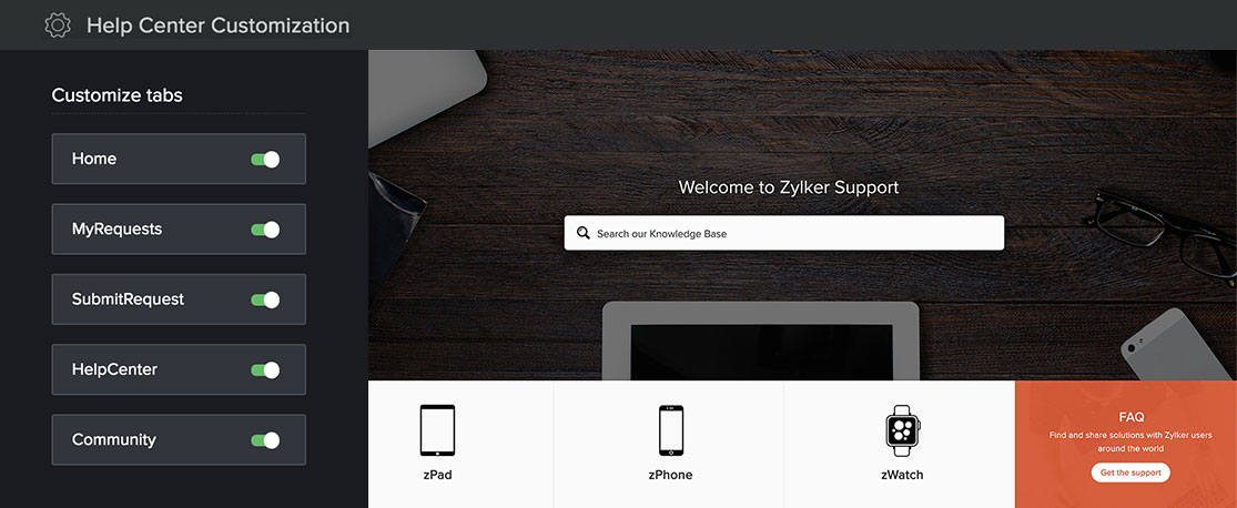 自定义帮助中心