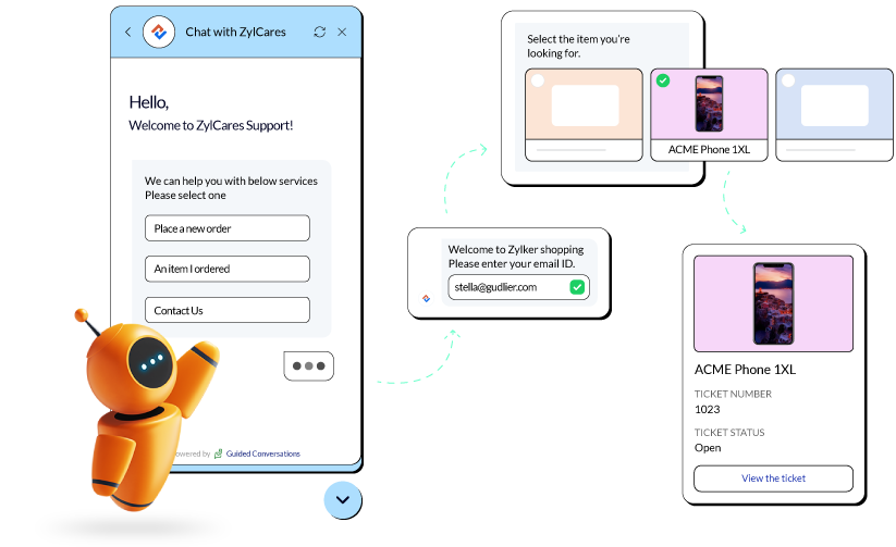Zoho Desk 引导式对话回复格式