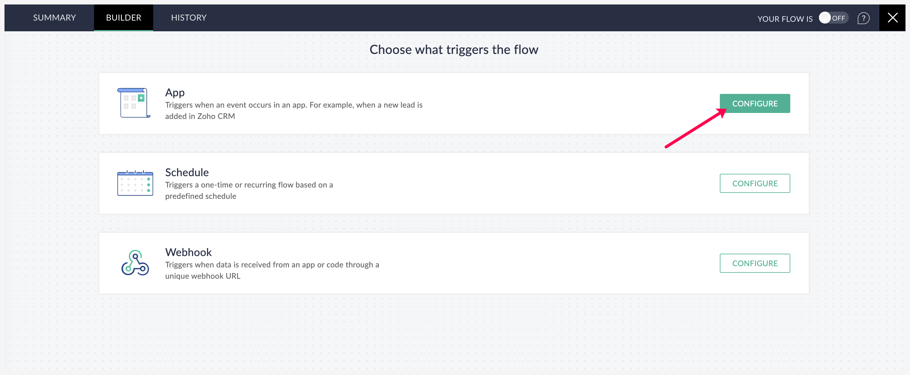 选择应用触发器