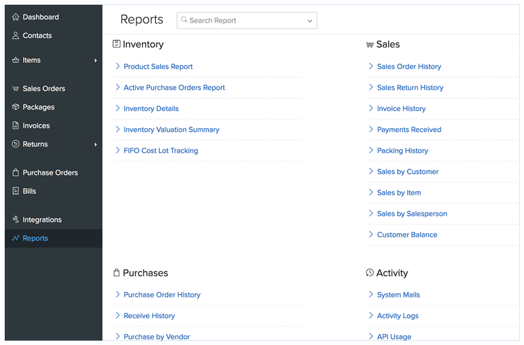 订单管理系统中的深思熟虑的报表