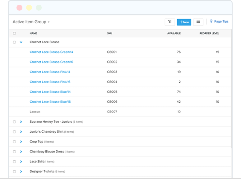 商品组-Zoho Inventory库存系统